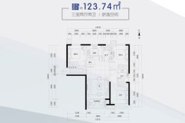 龙湖壹號公馆3室2厅1厨2卫建面123.74㎡