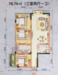 ·香意郡·3室2厅1厨1卫建面78.74㎡