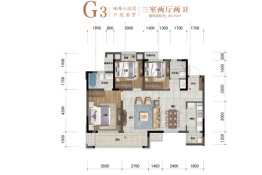 中梁长安天樾3室2厅1厨2卫建面99.74㎡