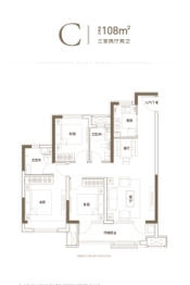 中骏·汇景城3室2厅1厨2卫建面108.00㎡