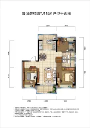 普洱碧桂园3室2厅1厨2卫建面115.00㎡