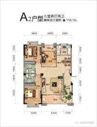 沙洋港隆·花畔美墅3室2厅1厨2卫建面118.19㎡