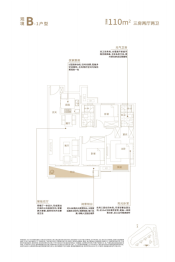 南昌中骏世界城3室2厅1厨2卫建面110.00㎡