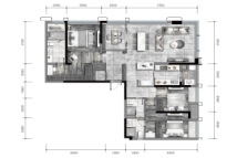 万科御澜道·滨江组团D栋A户型建面约184㎡