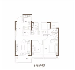 江悦润府3室2厅1厨2卫建面89.00㎡