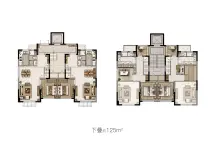 中建璟秀叠拼下叠125平户型