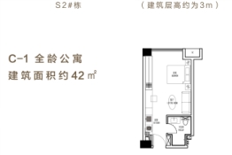 梅溪华府1室1厅1厨1卫建面42.00㎡