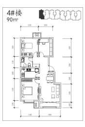 天悦风华三期3室2厅1厨1卫建面90.00㎡