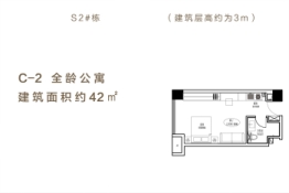 梅溪华府1室1厅1厨1卫建面42.00㎡