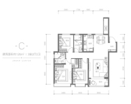 C户型126平三室