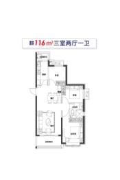 恒大海上帝景3室1厅1厨1卫建面116.00㎡