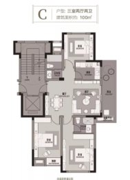 横店南江西园3室2厅1厨2卫建面100.00㎡