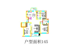 华府人家二期3室2厅1厨2卫建面145.00㎡