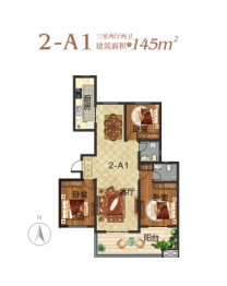 秦琪·佳苑3室2厅1厨2卫建面145.00㎡