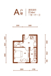 融创公园壹号1室1厅1厨1卫建面45.00㎡