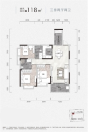 润和雅郡3室2厅1厨2卫建面118.00㎡