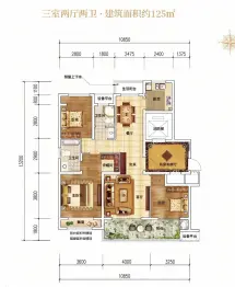 东青·颐和天境3室2厅1厨2卫建面125.0㎡