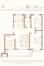 聚景城3室2厅1厨1卫建面114.00㎡