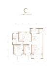 C户型155㎡三室两厅两卫