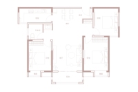 C2户型 建筑面积约：123.01㎡