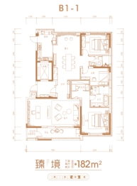 卧龙东方郡3室2厅1厨2卫建面182.00㎡