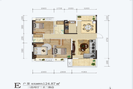 建投·见山3室2厅1厨2卫建面124.87㎡