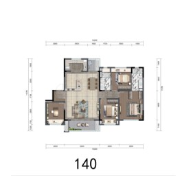 弘阳未崃时光4室2厅1厨2卫建面140.00㎡