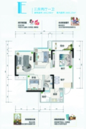 昕晖·麓台熙著3室2厅1厨1卫建面82.88㎡