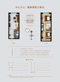 和墅国际2室2厅1厨2卫建面51.12㎡