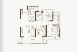 万达·海派大观3室2厅1厨2卫建面105.00㎡