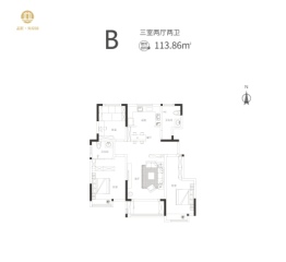 孟旺海棠园3室2厅1厨2卫建面113.86㎡