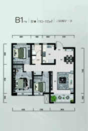 保利·明玥时光3室2厅1厨1卫建面110.00㎡