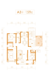 地王阳光城3室2厅1厨2卫建面125.00㎡