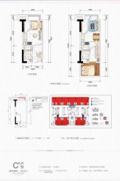 融创金弈时代2室2厅2厨2卫建面35.00㎡