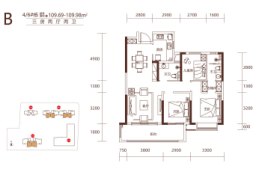 长龙湾二期3室2厅1厨2卫建面109.82㎡