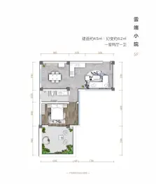 山那边1室2厅1厨1卫建面45.00㎡