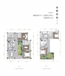 山那边4室4厅1厨3卫建面82.00㎡