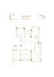 金茂建发·泊悦4室2厅1厨2卫建面149.0㎡