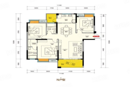 公园二号3室2厅1厨1卫建面125.44㎡