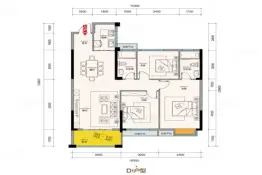 公园二号3室2厅1厨2卫建面126.91㎡