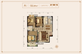 黄州一品（天秀府）3室2厅1厨2卫建面106.69㎡