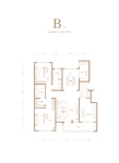 B户型144㎡三室两厅两卫