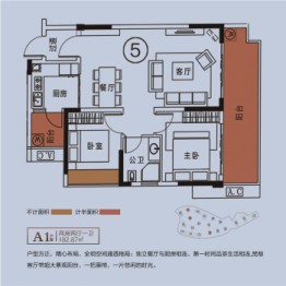 遵义·理想城2室2厅1厨1卫建面82.87㎡