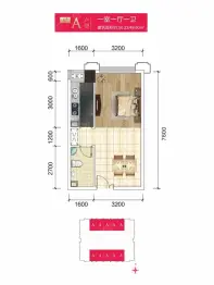 望云印象1室1厅1厨1卫建面49.60㎡