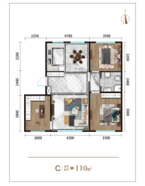 颐尚和润城3室2厅1厨1卫建面110.00㎡
