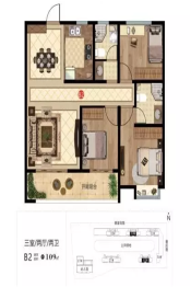 华纳奎文苑3室2厅1厨2卫建面109.00㎡