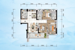 应城碧桂园·云玺3室2厅1厨2卫建面120.00㎡