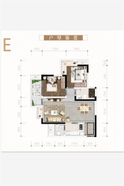 希望星悦城2室2厅1厨1卫建面76.00㎡