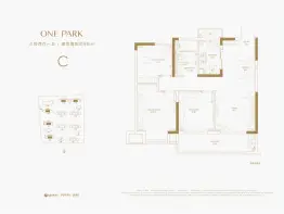 苏州湾藏璟3室2厅1厨1卫建面99.00㎡