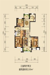 合启公馆3室2厅1厨2卫建面130.00㎡